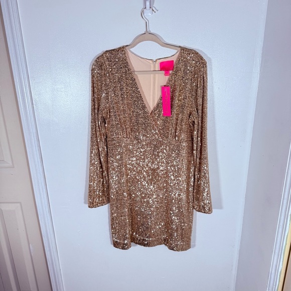 NEW Lilly Pulitzer Reagan Long Sleeve Sequin Mini Dress - Picture 2 of 9